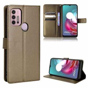 For Motorola Moto G30 / G10 / G20 / G10 Power Diamond Texture Leather Phone Case(Brown)