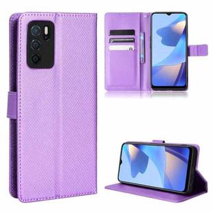 For OPPO A16 / A16s Diamond Texture Leather Phone Case(Purple)