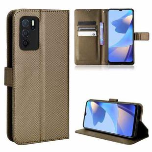 For OPPO A16 / A16s Diamond Texture Leather Phone Case(Brown)