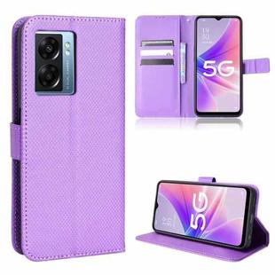 For OPPO A57 5G Diamond Texture Leather Phone Case(Purple)