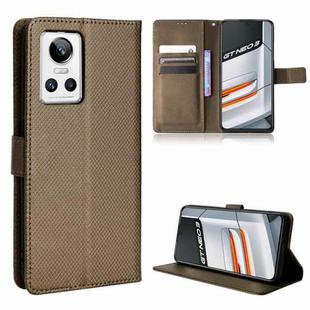 For OPPO Realme GT Neo3 Diamond Texture Leather Phone Case(Brown)