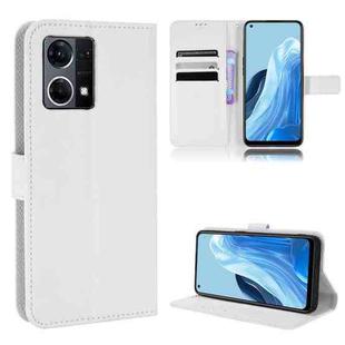 For OPPO Reno7 4G / F21 Pro Diamond Texture Leather Phone Case(White)