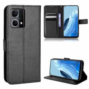 For OPPO Reno7 4G / F21 Pro Diamond Texture Leather Phone Case(Black)