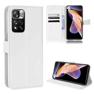 For Xiaomi Poco X4 NFC /Redmi Note 11 Pro China Diamond Texture Leather Phone Case(White)