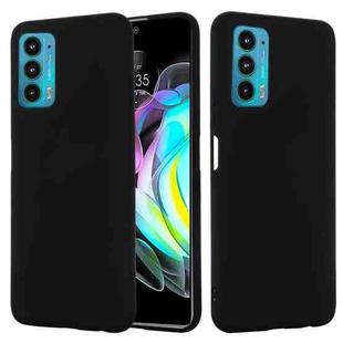 For Motorola Moto Edge 20 Pro Pure Color Liquid Silicone Shockproof Full Coverage Phone Case(Black)