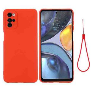 For Motorola Moto G22/E32s 4G Pure Color Liquid Silicone Shockproof Full Coverage Phone Case(Red)