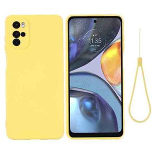 For Motorola Moto G22/E32s 4G Pure Color Liquid Silicone Shockproof Full Coverage Phone Case(Yellow)