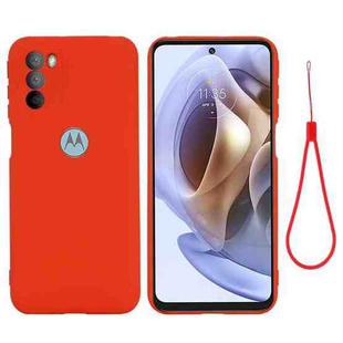 For Motorola Moto G31 / G41 4G Pure Color Liquid Silicone Shockproof Full Coverage Phone Case(Red)