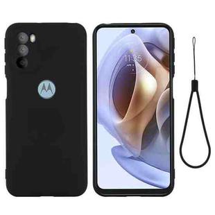 For Motorola Moto G31 / G41 4G Pure Color Liquid Silicone Shockproof Full Coverage Phone Case(Black)