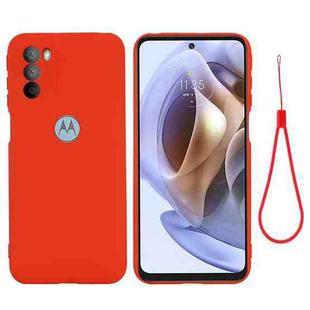 For Motorola Moto G51 5G Pure Color Liquid Silicone Shockproof Full Coverage Phone Case(Red)