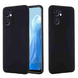 For OPPO Reno7 5G Global / Find X5 Lite Pure Color Liquid Silicone Shockproof Full Coverage Phone Case(Black)