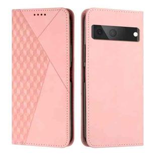 For Google Pixel 7 Diamond Splicing Skin Feel Magnetic Leather Phone Case(Rose Gold)
