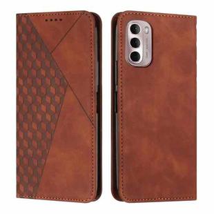 For Motorola Moto G Stylus 2022 4G Diamond Splicing Skin Feel Magnetic Leather Phone Case(Brown)