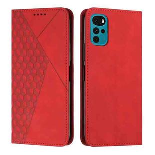 For Motorola Moto G22 Diamond Splicing Skin Feel Magnetic Leather Phone Case(Red)