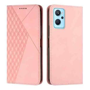 For OPPO Realme 9i/A36/A76/A96/K10 4G Diamond Splicing Skin Feel Magnetic Leather Phone Case(Rose Gold)