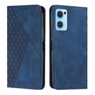 For OPPO Reno7 5G Global/ Find X5 Lite Diamond Splicing Skin Feel Magnetic Leather Phone Case(Blue)