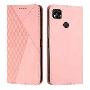 For Xiaomi Redmi 10A/Poco C31/Redmi 9C Diamond Splicing Skin Feel Magnetic Leather Phone Case(Rose Gold)