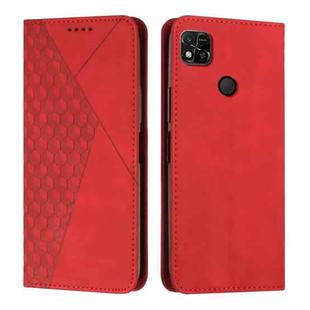 For Xiaomi Redmi 10A/Poco C31/Redmi 9C Diamond Splicing Skin Feel Magnetic Leather Phone Case(Red)