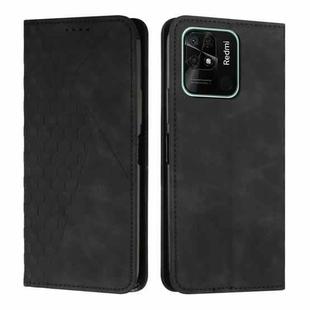 For Xiaomi Redmi 10C 4G Global/ Redmi 10 India Diamond Splicing Skin Feel Magnetic Leather Phone Case(Black)