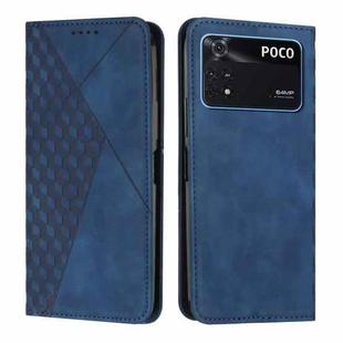 For Xiaomi Poco M4 Pro 4G Diamond Splicing Skin Feel Magnetic Leather Phone Case(Blue)