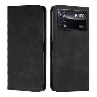 For Xiaomi Poco X4 Pro 5G Diamond Splicing Skin Feel Magnetic Leather Phone Case(Black)