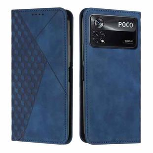 For Xiaomi Poco X4 Pro 5G Diamond Splicing Skin Feel Magnetic Leather Phone Case(Blue)