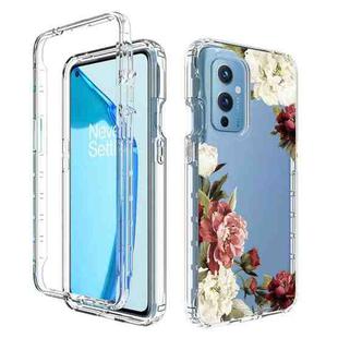 For OnePlus 9 PC+TPU Transparent Painted Phone Case(Rose)