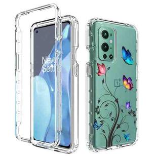 For OnePlus 9 Pro PC+TPU Transparent Painted Phone Case(Tree Butterflies)