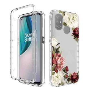 For OnePlus Nord N10 5G PC+TPU Transparent Painted Phone Case(Rose)