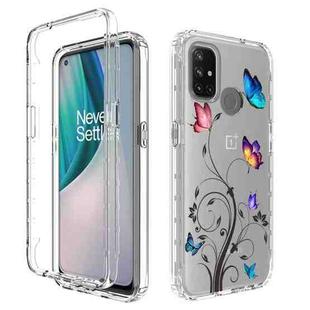 For OnePlus Nord N10 5G PC+TPU Transparent Painted Phone Case(Tree Butterflies)