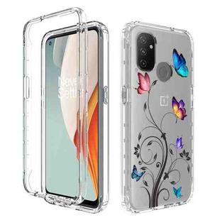For OnePlus Nord N100 PC+TPU Transparent Painted Phone Case(Tree Butterflies)