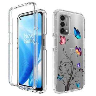For OnePlus Nord N200 5G PC+TPU Transparent Painted Phone Case(Tree Butterflies)