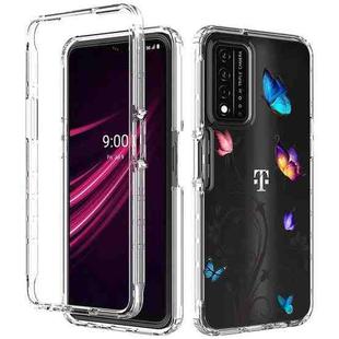 For T-Mobile Revvl Plus PC+TPU Transparent Painted Phone Case(Tree Butterflies)