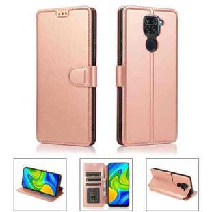 For Xiaomi Redmi Note 9 Shockproof PU + TPU Leather Phone Case(Rose Gold)