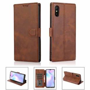 For Xiaomi Redmi 9A Shockproof PU + TPU Leather Phone Case(Brown)