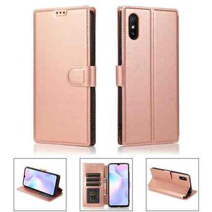 For Xiaomi Redmi 9A Shockproof PU + TPU Leather Phone Case(Rose Gold)