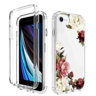 For iPhone SE 2022 / SE 2020 / 8 / 7 PC+TPU Transparent Painted Phone Case(Rose)