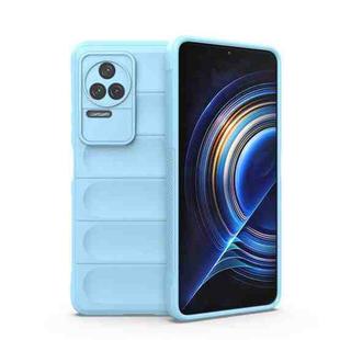 For Xiaomi Redmi K50 Pro Magic Shield TPU + Flannel Phone Case(Light Blue)