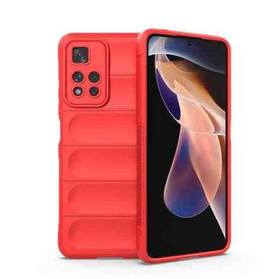 For Xiaomi Redmi Note 11 Pro 5G Chinese Magic Shield TPU + Flannel Phone Case(Red)