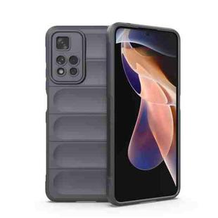 For Xiaomi Redmi Note 11 Pro 5G Chinese Magic Shield TPU + Flannel Phone Case(Dark Grey)