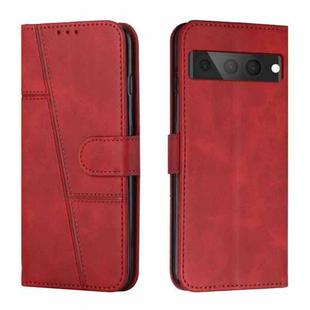 For Google Pixel 7 Pro Stitching Calf Texture Buckle Leather Phone Case(Red)