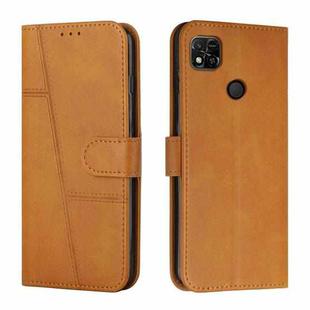 For Xiaomi Redmi 10A/Poco C31/Redmi 9C Stitching Calf Texture Buckle Leather Phone Case(Yellow)