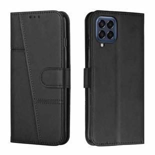 For Samsung Galaxy M33 5G Stitching Calf Texture Buckle Leather Phone Case(Black)
