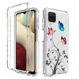 For Samsung Galaxy A12 PC+TPU Transparent Painted Phone Case(Tree Butterflies)