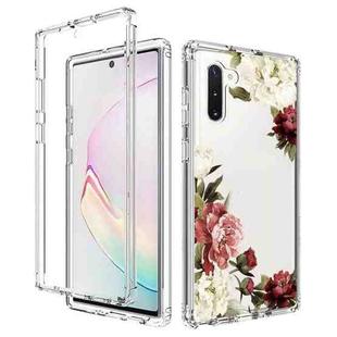 For Samsung Galaxy Note10 PC+TPU Transparent Painted Phone Case(Rose)