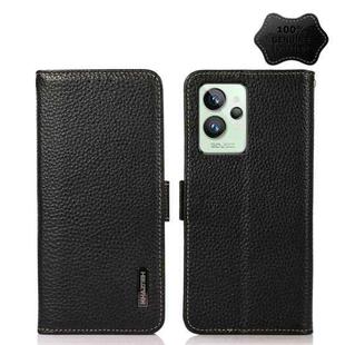 For OPPO Realme GT2 Pro KHAZNEH Side-Magnetic Litchi Genuine Leather RFID Phone Case(Black)