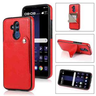 For Huawei Mate 20 Lite Pure Color Oblique Card PU + TPU Phone Case(Red)