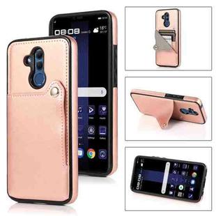For Huawei Mate 20 Lite Pure Color Oblique Card PU + TPU Phone Case(Rose Gold)