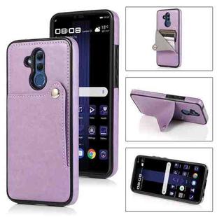 For Huawei Mate 20 Lite Pure Color Oblique Card PU + TPU Phone Case(Purple)