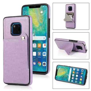 For Huawei Mate 20 Pro Pure Color Oblique Card PU + TPU Phone Case(Purple)